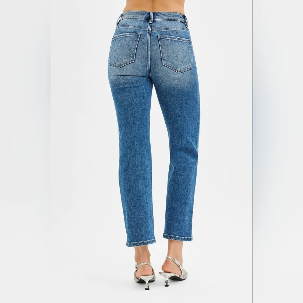 Risen HR Tummy Control Medium Wash Classic Straight Ankle Jeans Various NEW - Picture 5 of 6